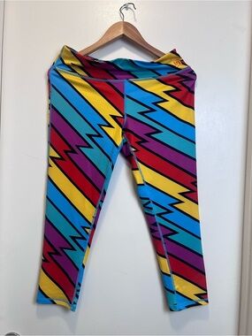 Loudmouth Ladies Rainbow Lightning Bolt Leggings Size Medium